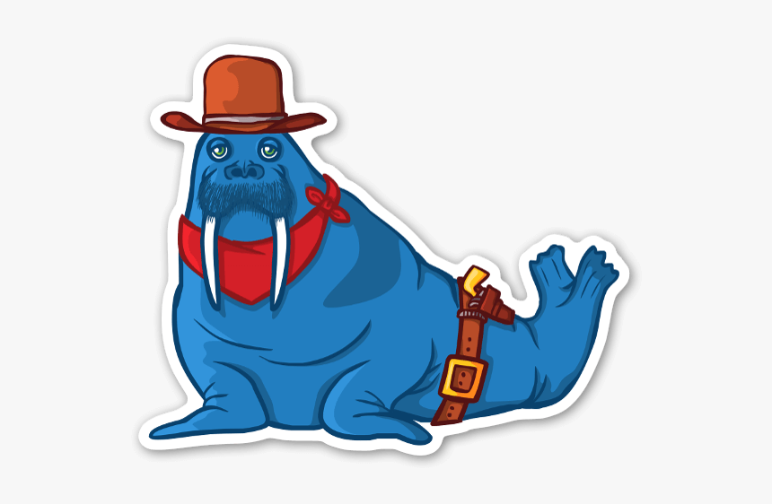 The Blue Walrus - Walrus With Cowboy Hat, HD Png Download