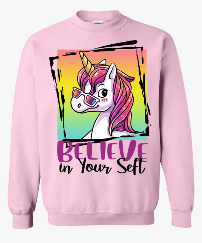 Cute Unicorn Believe In Your Self Inspirational Girls, HD Png Download