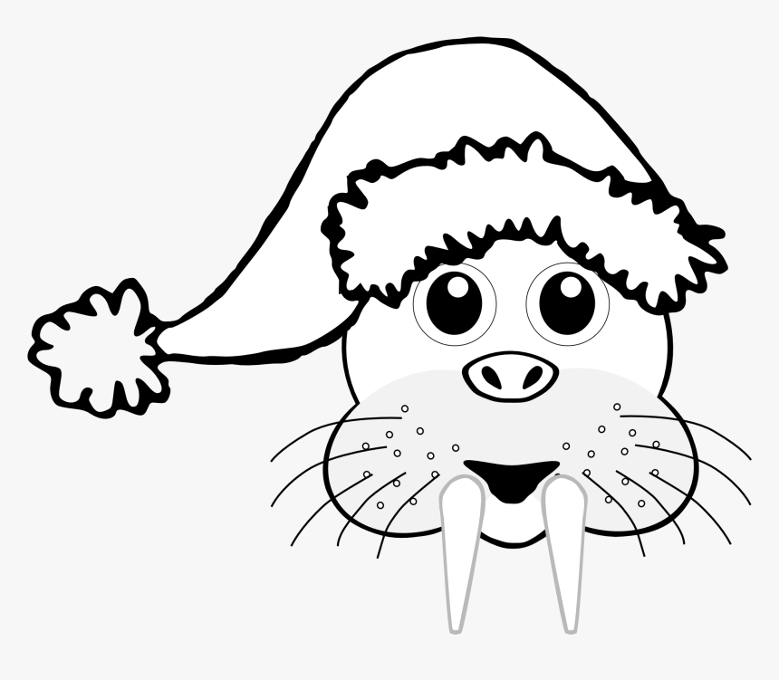 Walrus Clip Art Walrus Clipart Fans - Christmas Clipart Black And White, HD Png Download