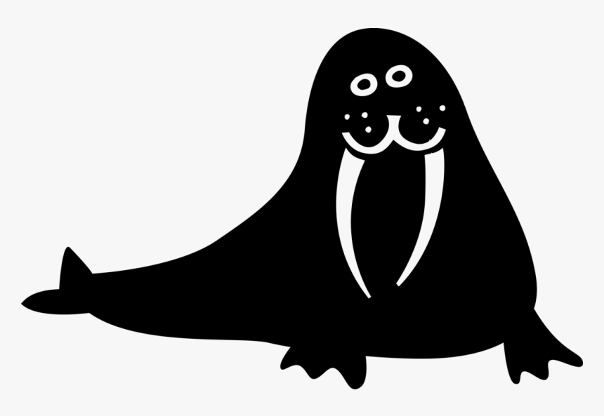 Vector Illustration Of Flippered Marine Mammal Walrus, HD Png Download
