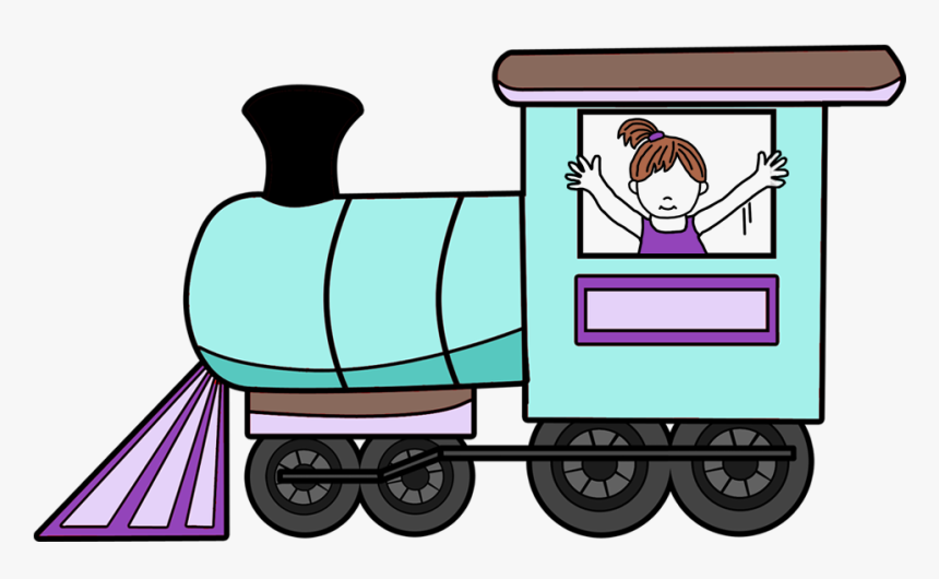 Train Fill In The Blank Party Invitations - Girl On A Train Cartoon, HD Png Download