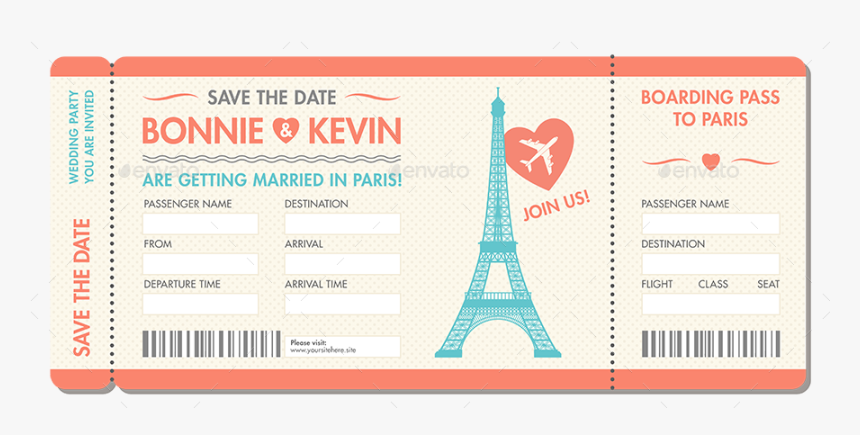 Boarding Pass Invitation Png, Transparent Png