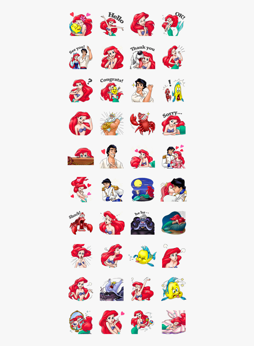Little Mermaid Line Sticker, HD Png Download