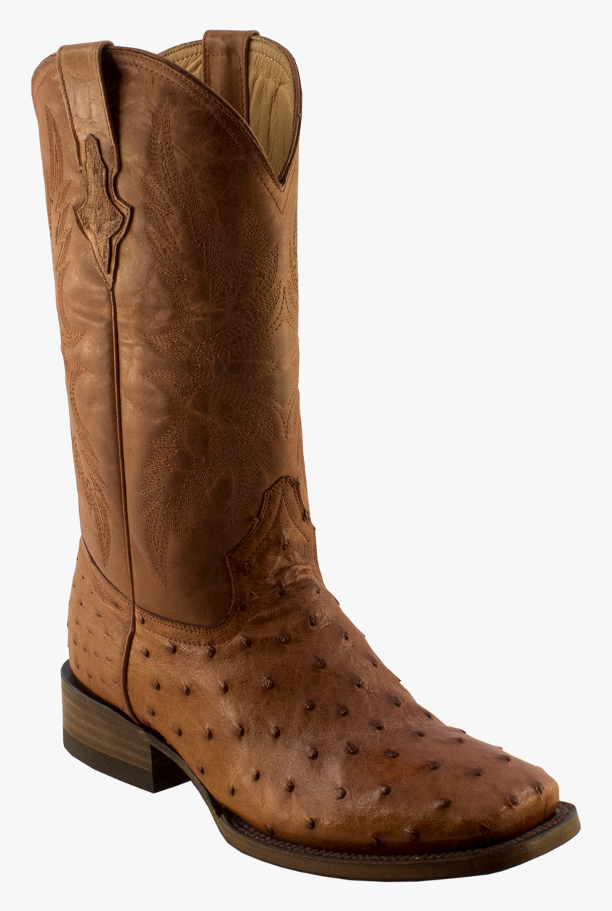 Pecos Bill Cognac Full Quill Square Toe Ostrich Boot - Boot, HD Png Download