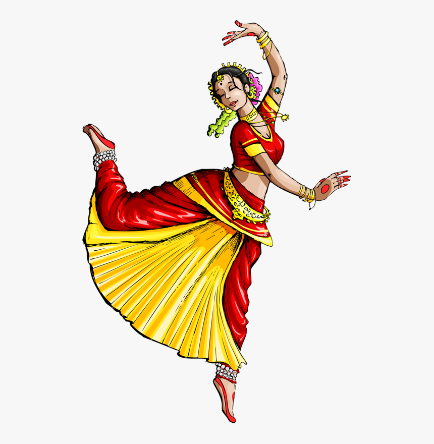 Transparent Indian Dance Clipart - Dance Forms Of India Drawing, HD Png Download