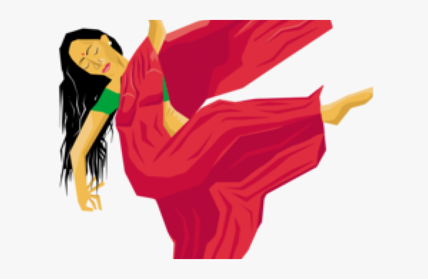 Dancing Clipart Indian Dance - Dancing Lady Png, Transparent Png