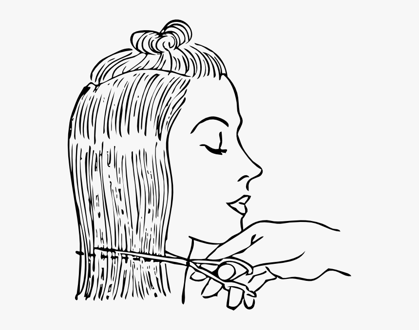 Cutting Woman S Hair - Cutting Hair Clipart, HD Png Download