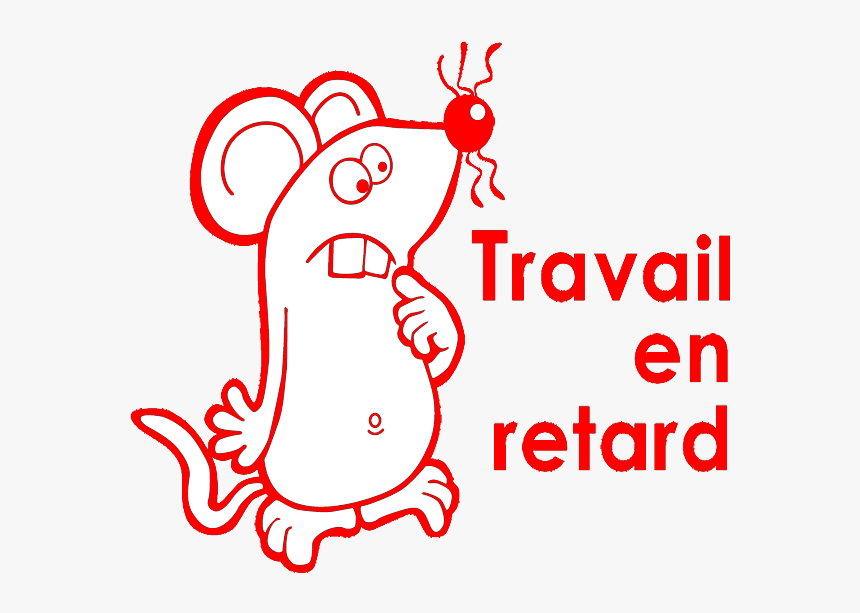 Pre-inked Stamp « Travail En Retard » - Cartoon, HD Png Download