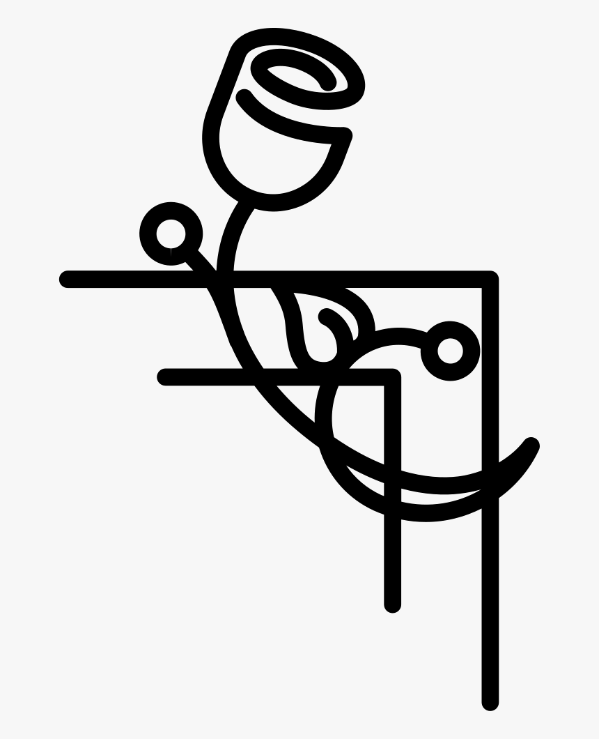 Rose On Corner Frame Lines - Icon Corner Frame, HD Png Download