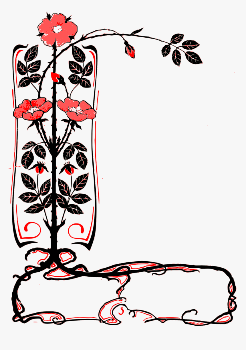 Transparent Photo Frame Red Flower Png, Png Download
