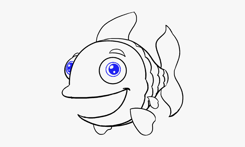 How To Draw Cartoon Fish - Cartoon Fish To Draw, HD Png Download