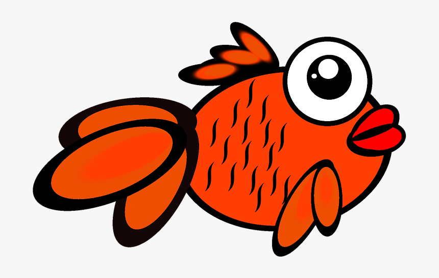 Fish, Gold, Gold Fish, Cartoon, Swim, Barb, Ornamental - Fish Png Cartoon, Transparent Png