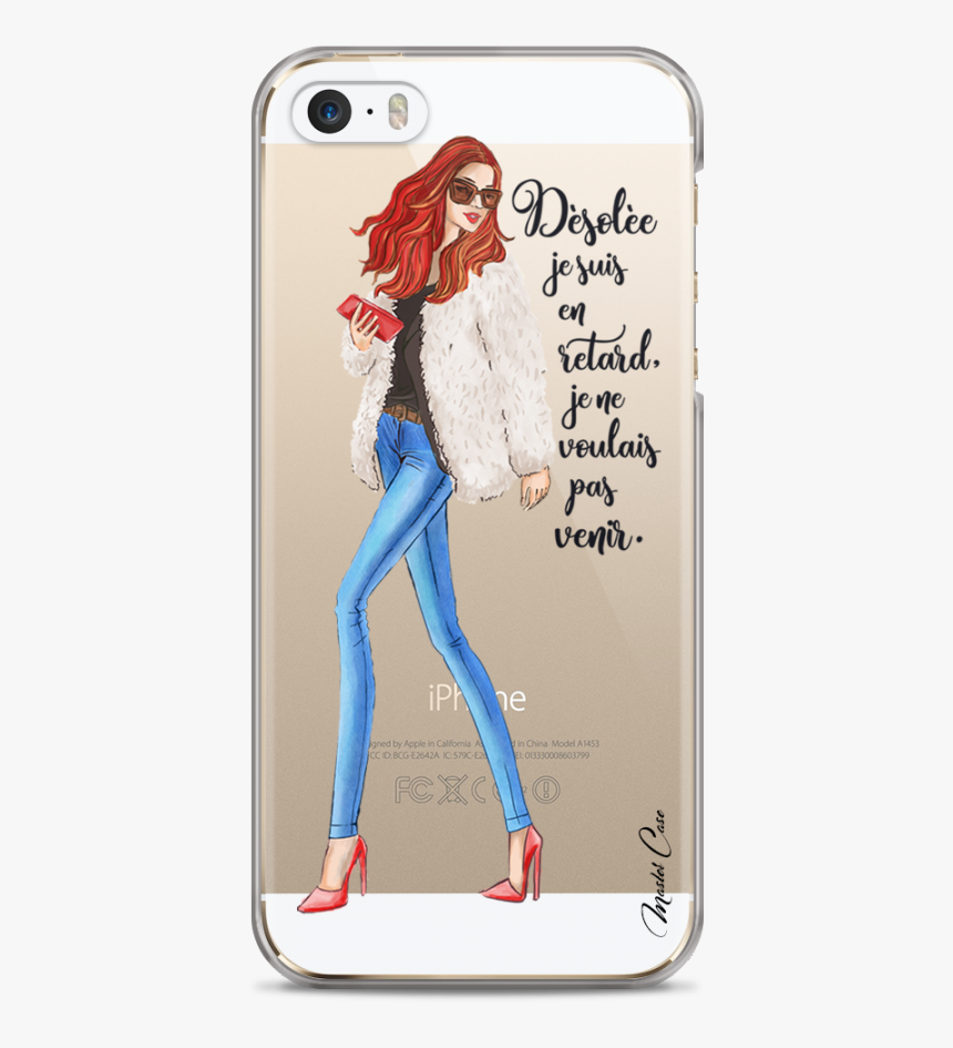 Coque Iphone 5c Désolée Je Suis En Retard - Mobile Phone Case, HD Png Download