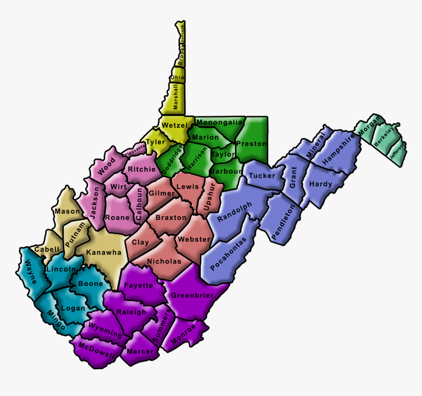 Wv Counties Tourist Regions, HD Png Download