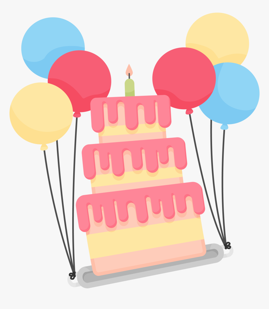 Transparent Clip Art Balloons - Balloon And Cake Clipart, HD Png Download