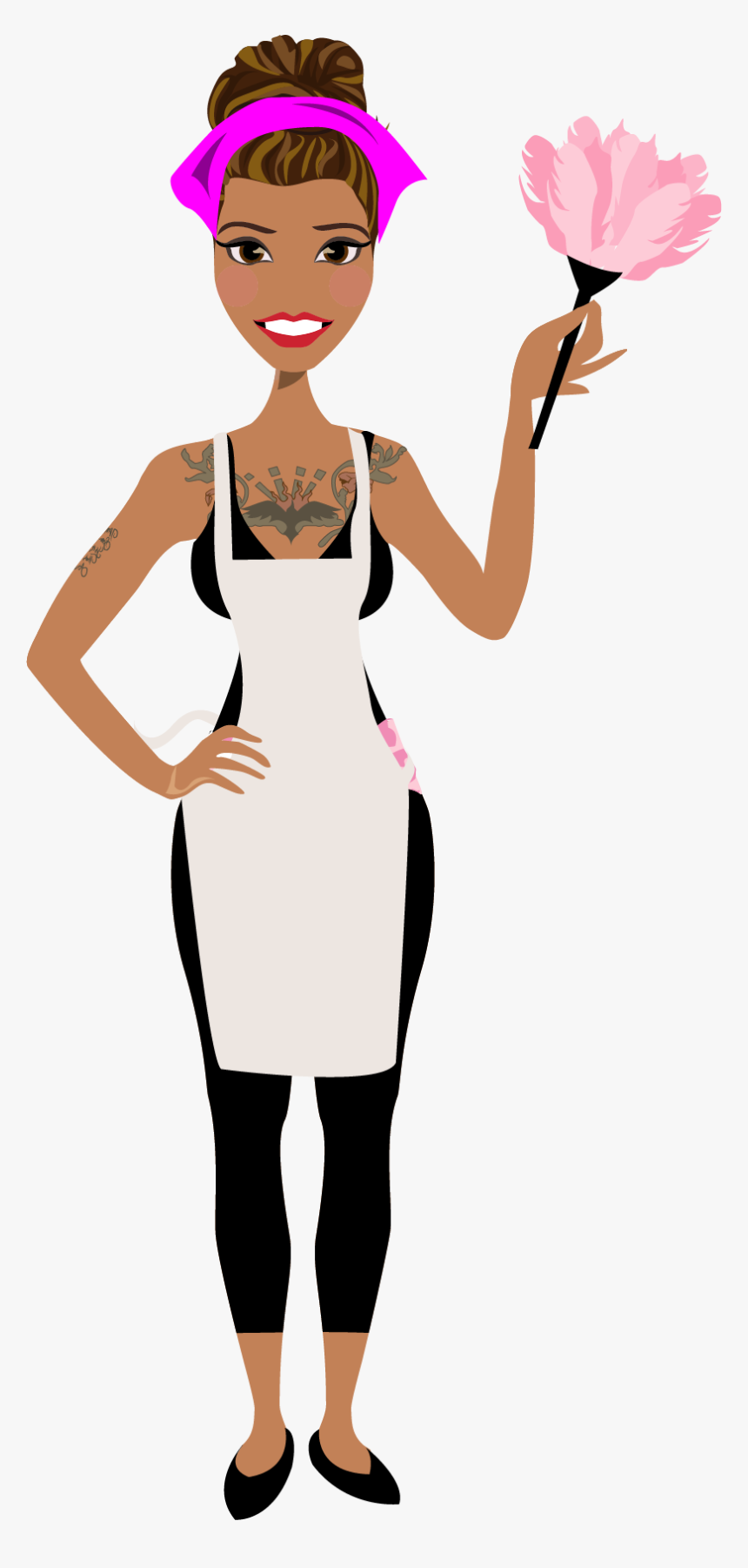 Png Library Custom Portrait Illustration Of - Black Cleaning Lady Clip Art, Transparent Png