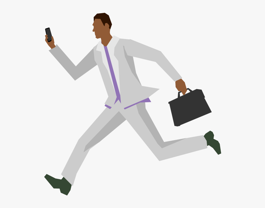 African Man Running - Man Running With Briefcase Png, Transparent Png