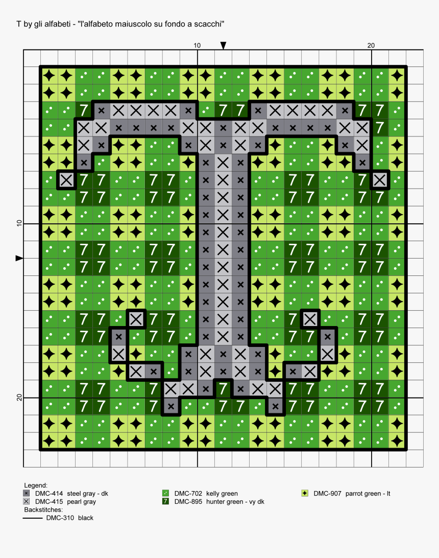 Uppercase Alphabet On Checkered Background Cross Stitch - Illustration, HD Png Download