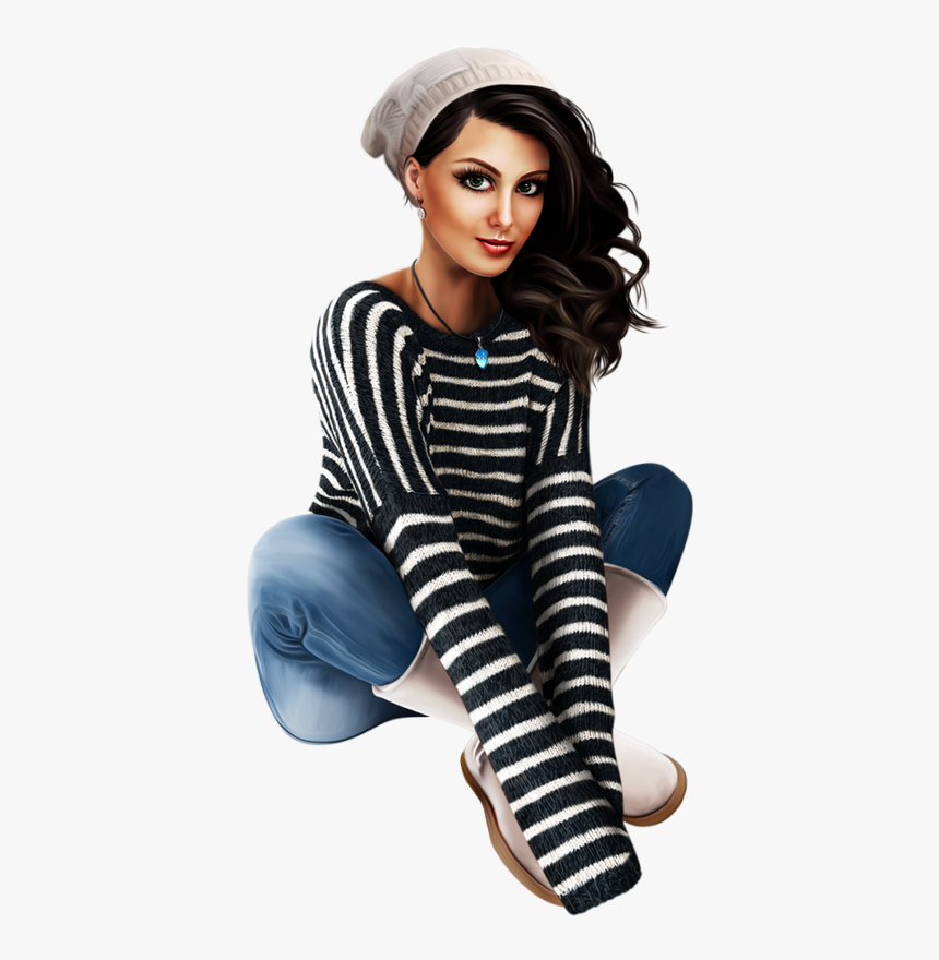 Tube Femme, Hiver - Tube Png Femme Et Crepes, Transparent Png