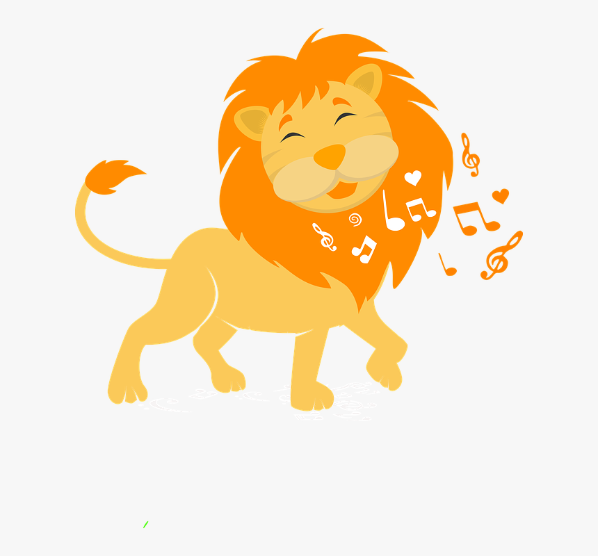 Music, Leon, Zoo, King, Illustration, Design - Cute Lion Clip Art, HD Png Download