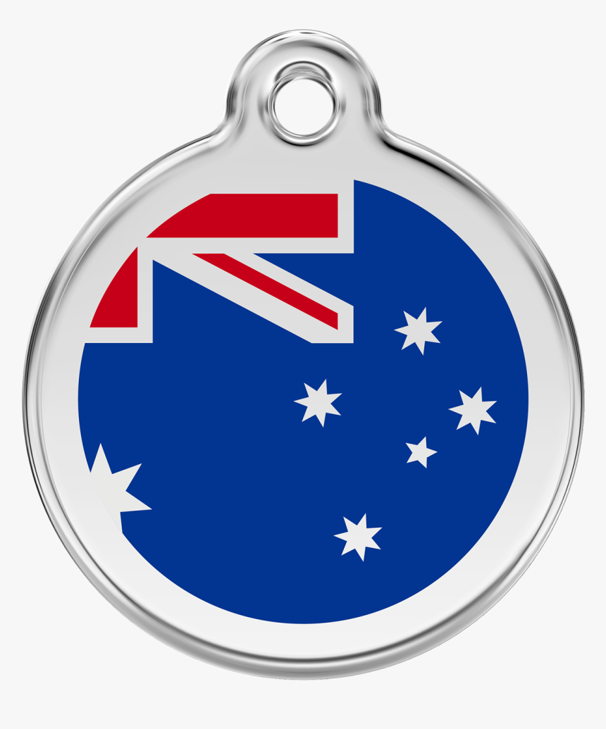 Red Dingo Stainless Steel & Enamel Australian Flag - Medaille Pour Cheval, HD Png Download