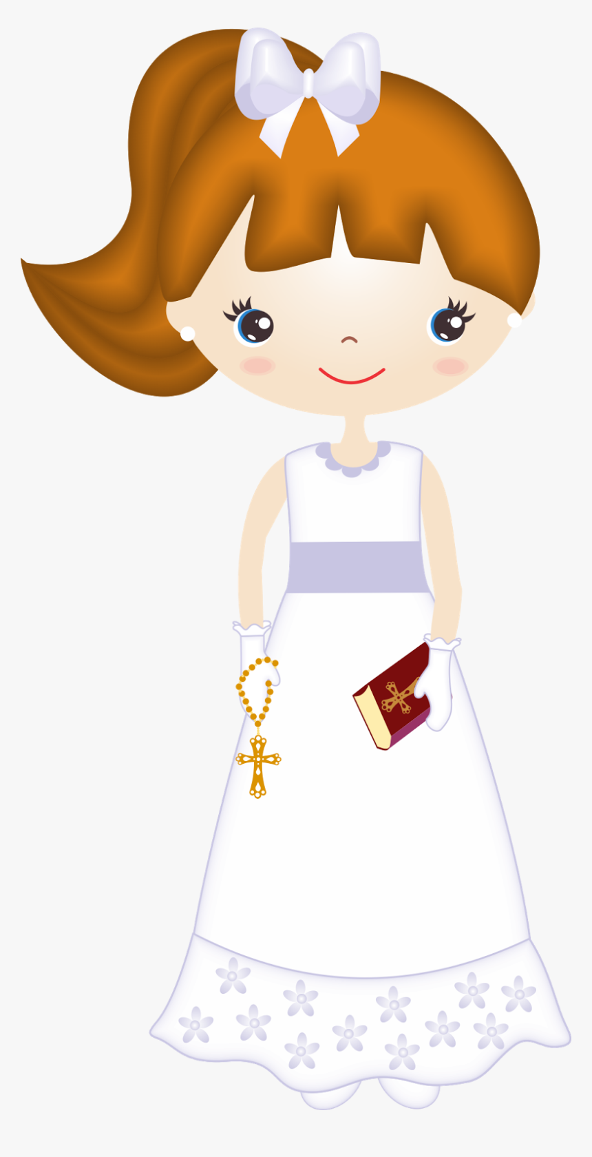 Communion Clip Art, Communion - Girls 1st Communion Png, Transparent Png