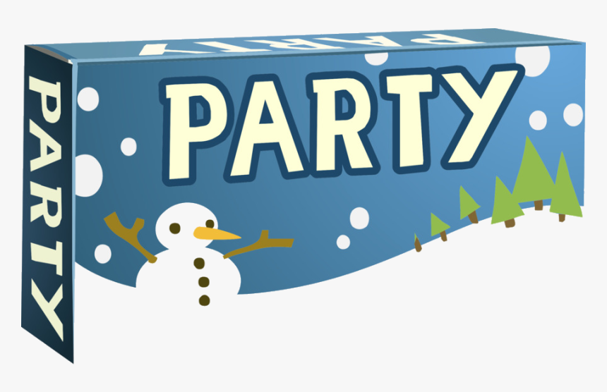 Winter Party Banner Clipart Blue Text Product Transparent - Winter Party Clipart, HD Png Download