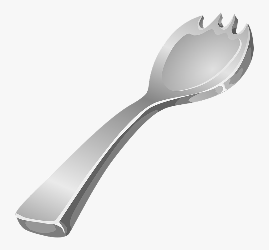 Fork, Metallic, Steel, Kitchen Utensils, Tools, Cutlery - Spork Clipart, HD Png Download