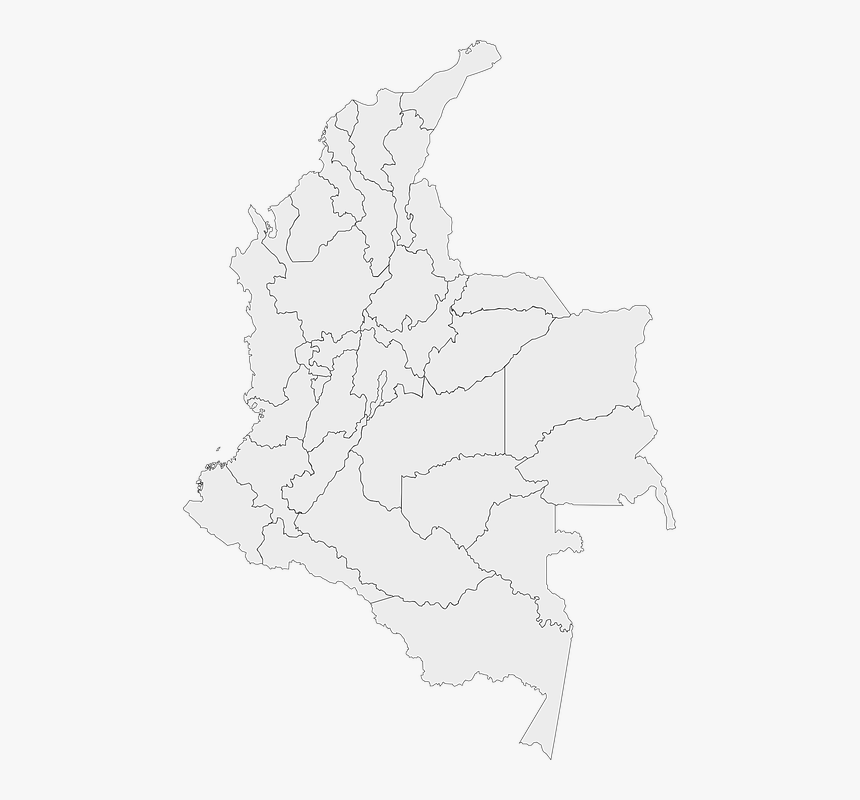 Mapa Colombia Departamentos Vector, HD Png Download