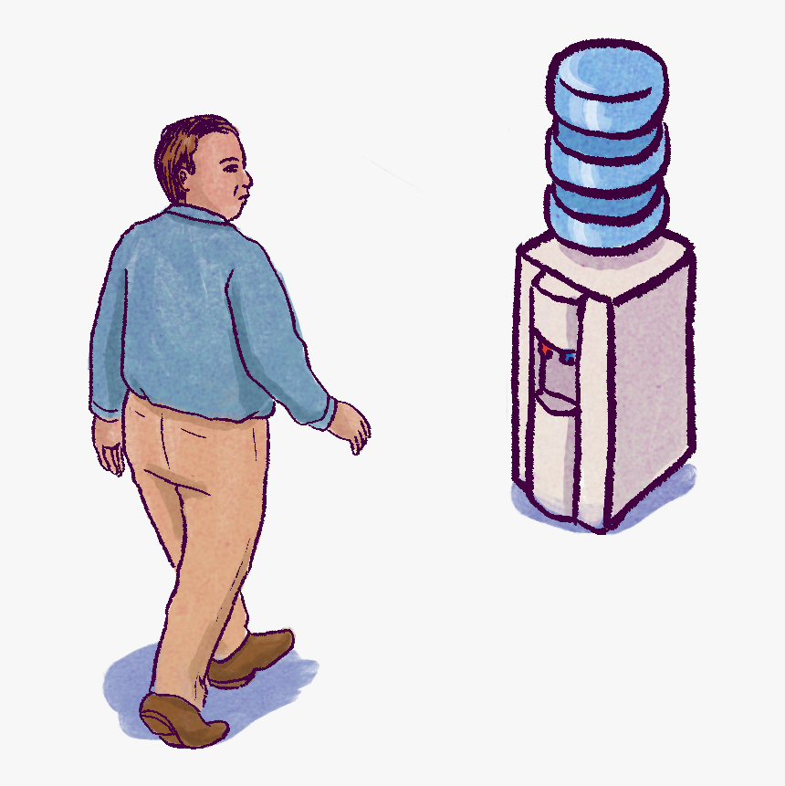 Employee Walking To Watercooler - Illustration, HD Png Download