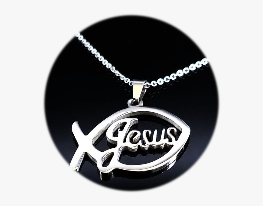 Stainless Steel Jesus Fish Necklace - عقد لولي اوف وايت, HD Png Download