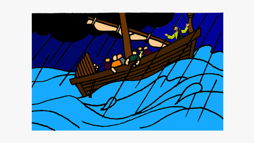 Bible Boat Fish Jpg Transparent - Jesus Stills The Storm Bible, HD Png Download