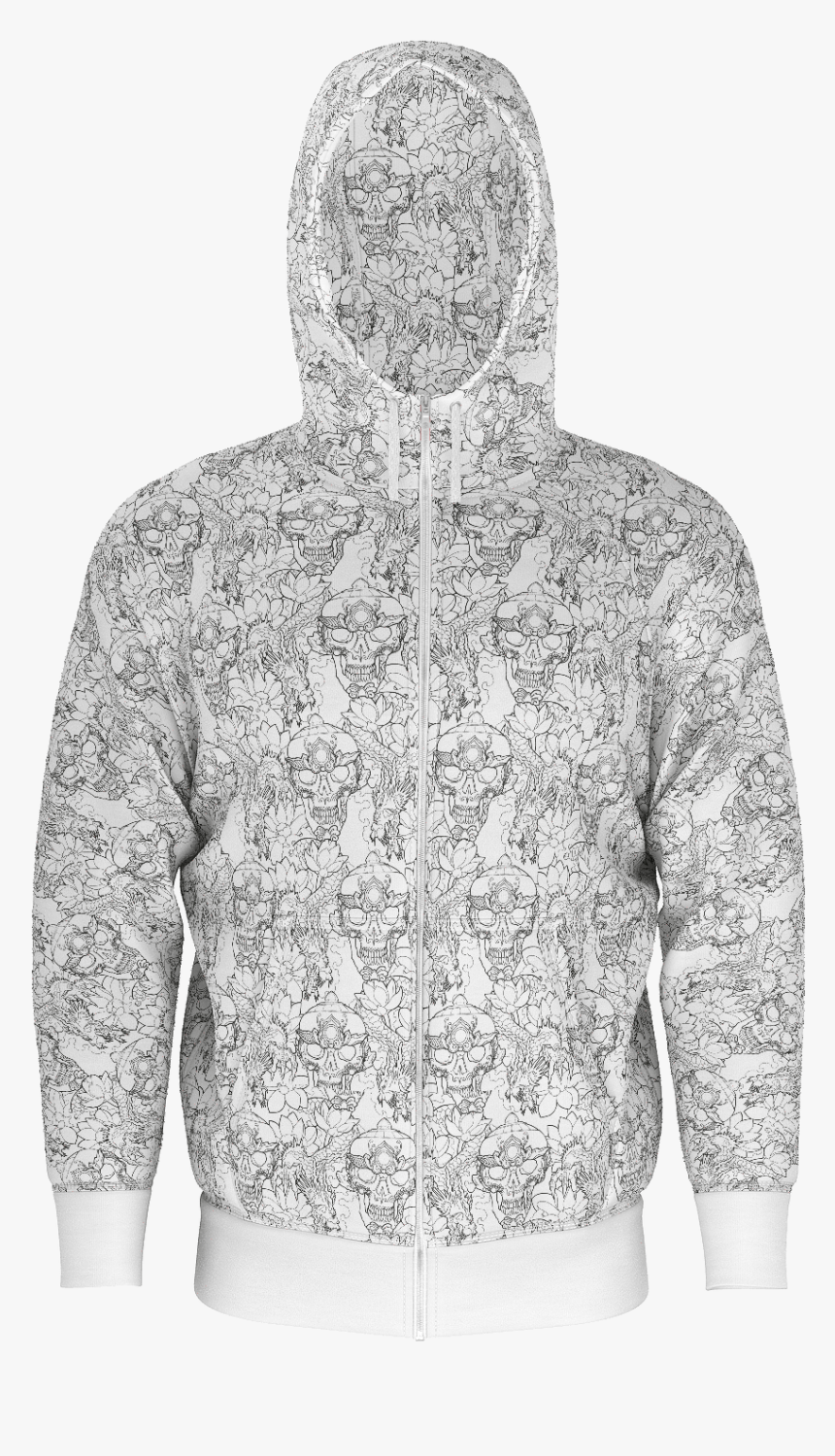 White Skull Png , Png Download - Hoodie, Transparent Png , Transparent ...