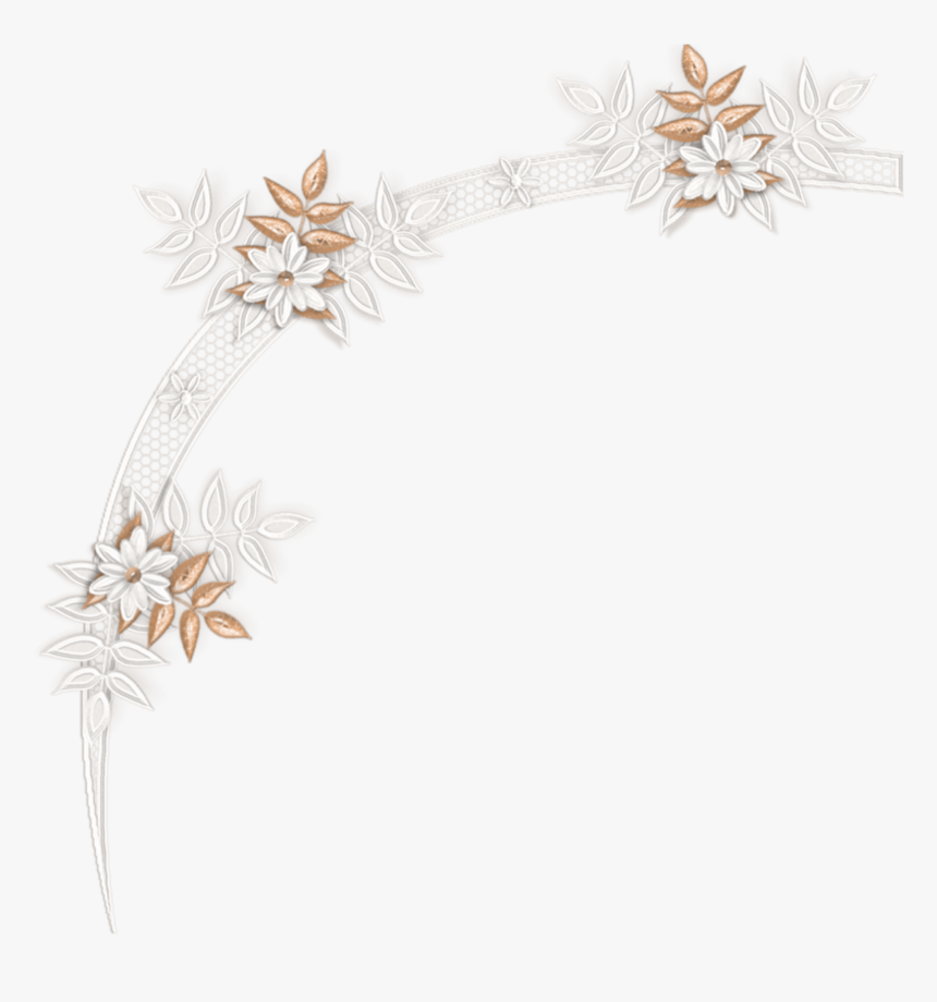 #mq #lace #flowers #flower #vector #border #borders - Headpiece, HD Png Download