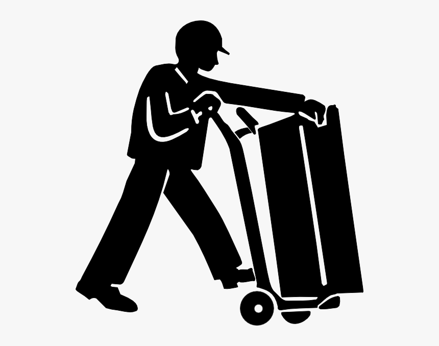 Worker Moving Trolley Svg Clip Arts - Worker Clip Art, HD Png Download