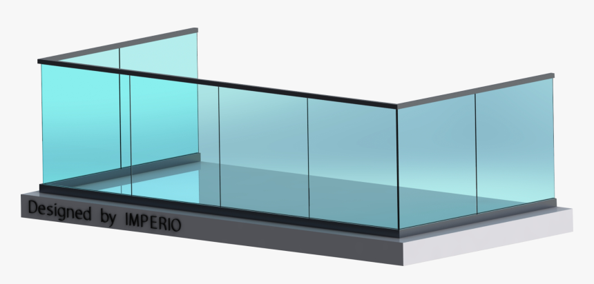 Imperio C40 Series Frameless Glass Railing - Steel Glass Railing Png, Transparent Png