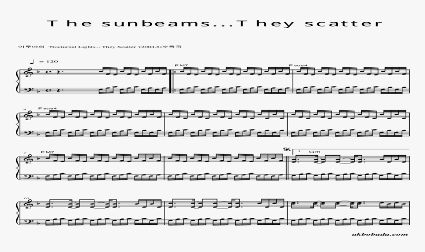 Transparent Sunbeams Png - Sheet Music, Png Download