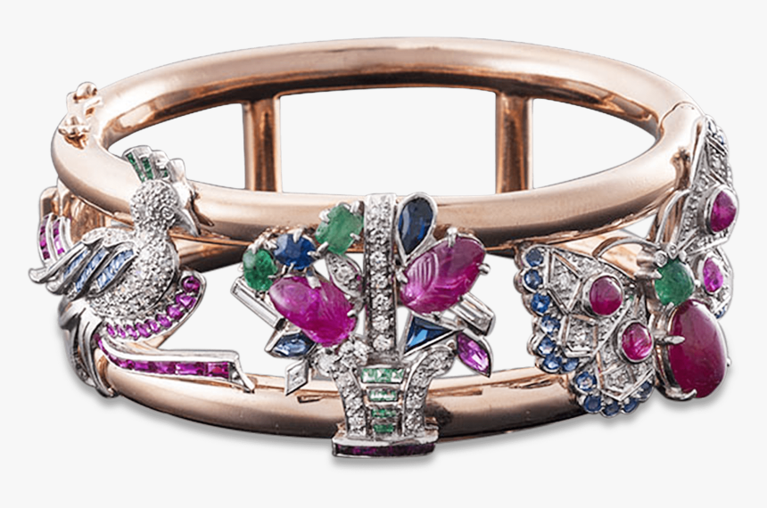 Multi-color Gemstone Bangle Bracelet, HD Png Download