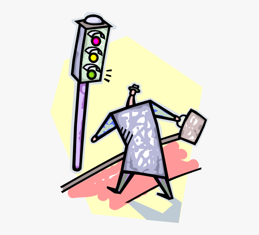 Vector Illustration Of Businessman Crosses Street At, HD Png Download