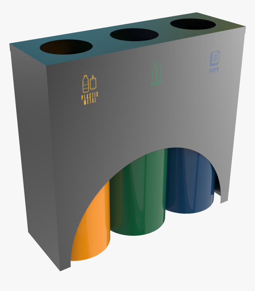 Modern Powder Coated Metal Recycle Bin Station - Kierrätys Jäteastiat, HD Png Download