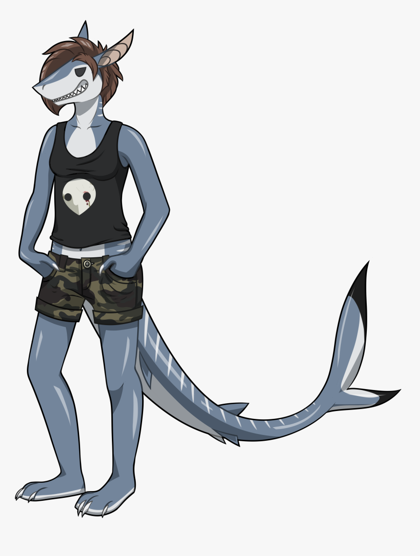 Shark Girl Weasyl - Cartoon, HD Png Download