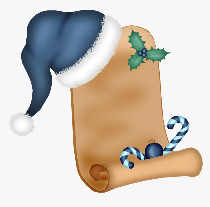 Gorro De Navidad Y Pergamino Ky54 - Cartoon, HD Png Download