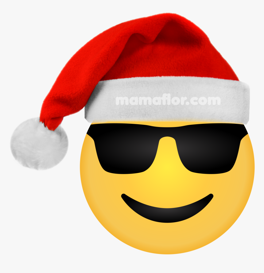 Emoji Lentes Cool - Emoji Christmas Smiley Face, HD Png Download