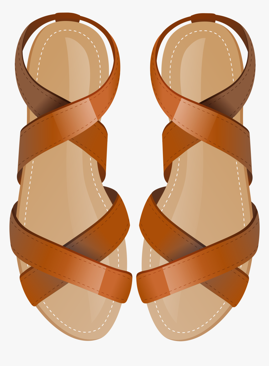 Brown Sandals Png Clip Art - Brown Sandals Clipart, Transparent Png