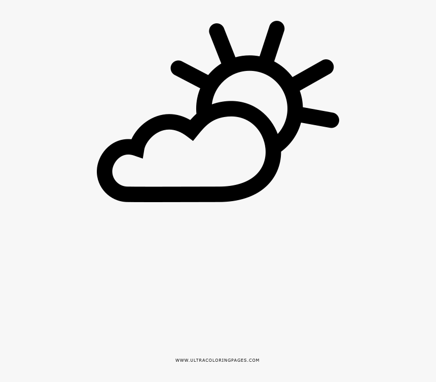 Partly Cloudy Coloring Page , Transparent Cartoons, HD Png Download