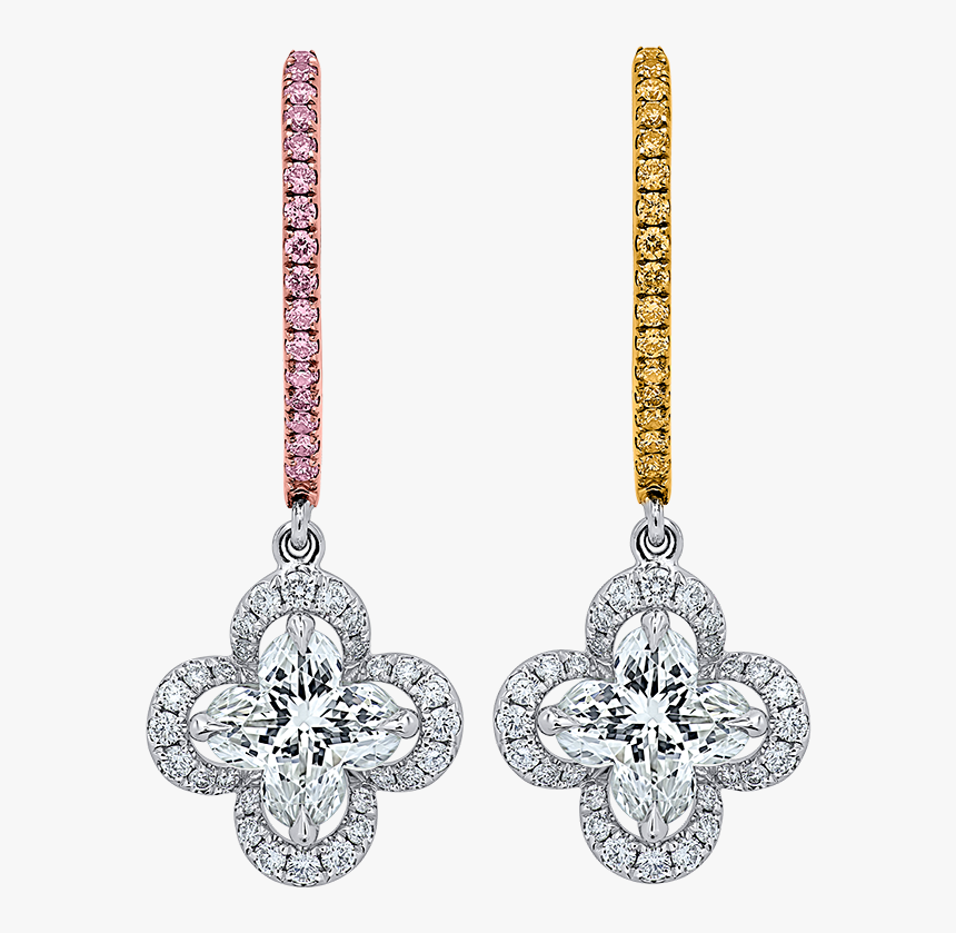 Tricolor- Lily Diamond Earrings, Lili Jewelry - Flower Earring Png Lilijewelry, Transparent Png