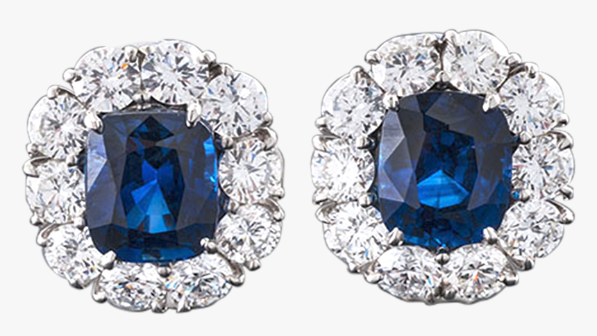Sapphire And Diamond Earrings, - Stones Diamond Earrings, HD Png Download