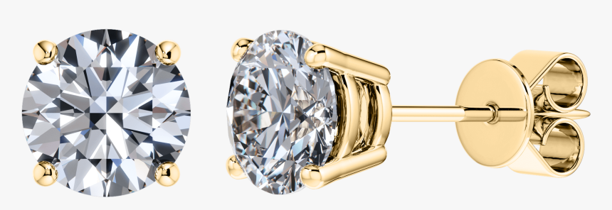 Traditional 4 Claw Set Round Solitaire Diamond Studs - Claw Diamond Stud Png, Transparent Png