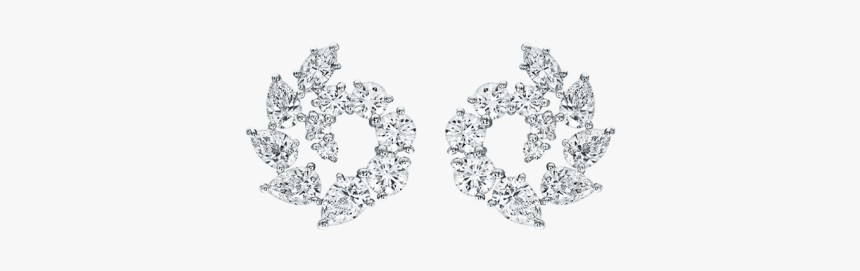 Open Cluster By Harry Winston, Large Diamond Earrings - Harry Winston Diamond Cluster Earrings, HD Png Download