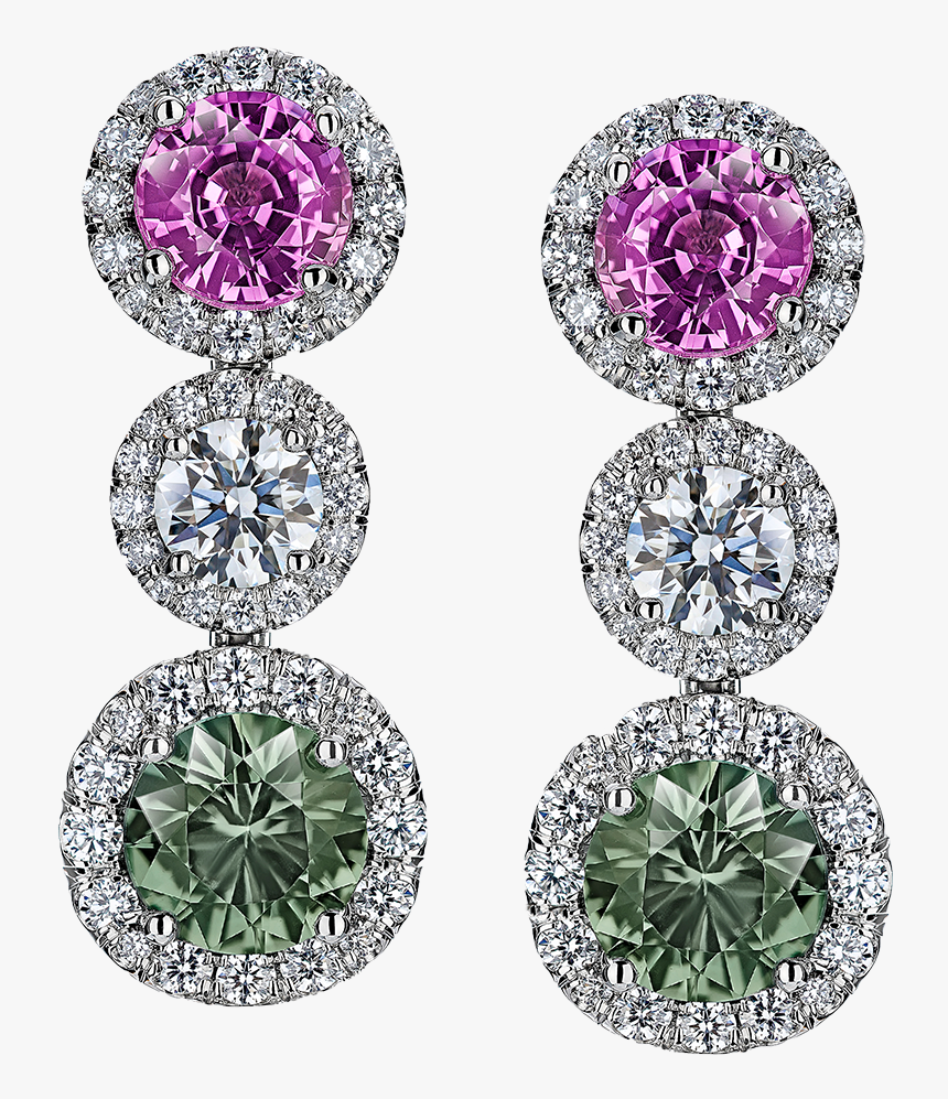 Earrings Green And Pink, HD Png Download